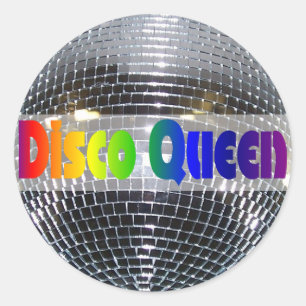 Sticker Rond Rétro les années 70 reine de danse de disco de la