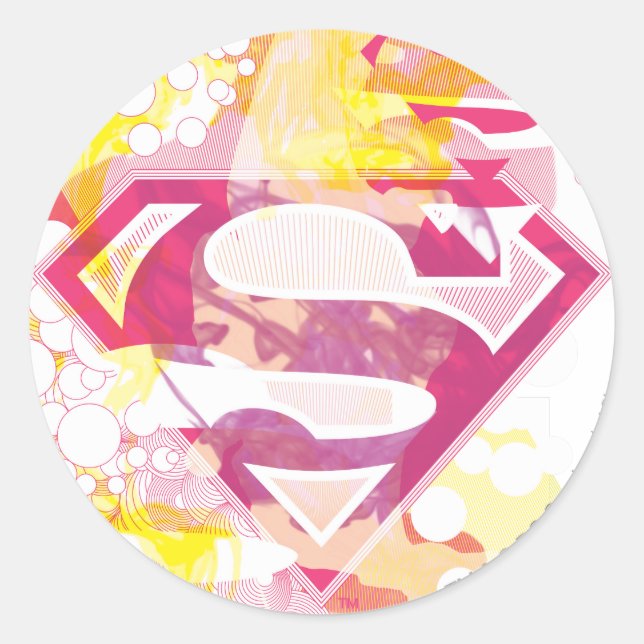 Sticker Rond Rétro logo de Supergirl (Devant)