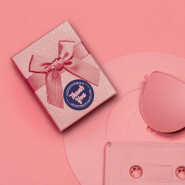 Sticker Rond Retro "Merci" Typographie Cool