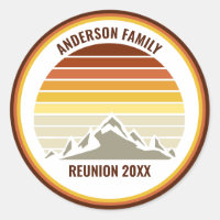 Retro Mountain Sunset Custom Family Reunion Party