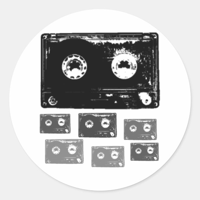 Sticker Rond Retro Music Design ! (Devant)