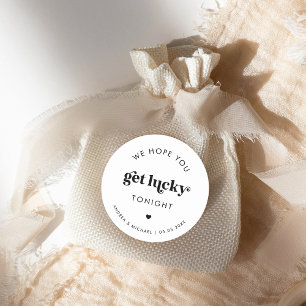 Sticker Rond Retro Nous Espérons Que Vous Obtenez Lucky Mariage