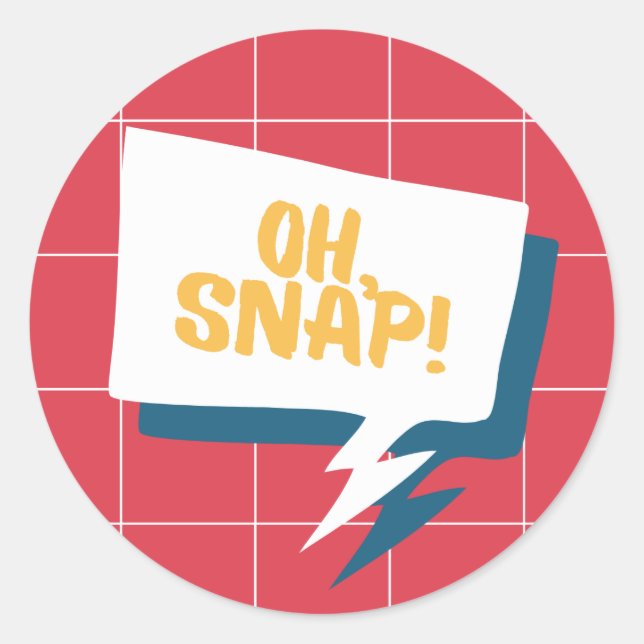 Sticker Rond Retro Oh Snap! (Devant)