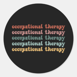 Sticker Rond Retro OT ergothérapie OT étudiant