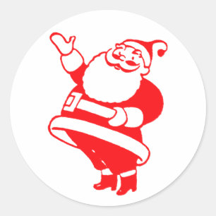 Sticker Rond Retro Père Noël