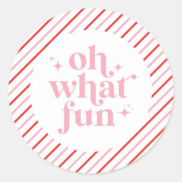 Sticker Rond Retro Pink Oh Quel Amusant