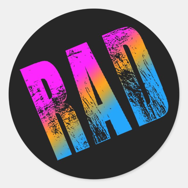 STICKER ROND RETRO RAD DE COREY TIGER 1980 (Devant)