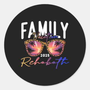 Sticker Rond Retro Rehoboth Beach Delaware Célibataires Vacance
