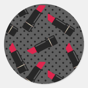 Sticker Rond Rétro, rouge à lèvres