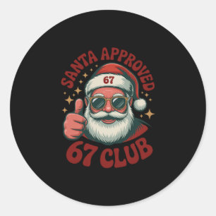 Sticker Rond Retro Santa Approuvé 67 - Clic Noël 67 Meme