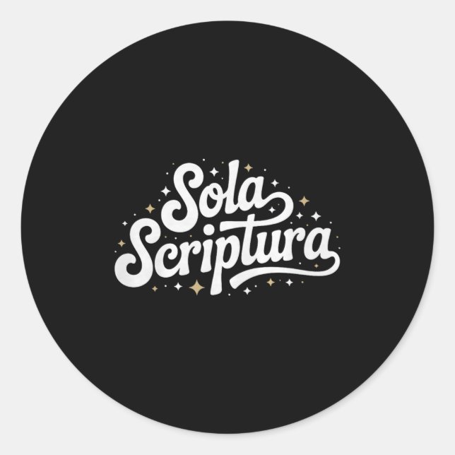 Sticker Rond Retro Sola Scriptura Reformed Christian Theology D (Devant)