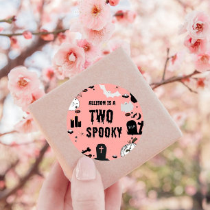 Sticker Rond Retro Super Halloween éffrayant un premier anniver