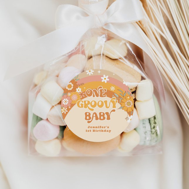 Sticker Rond Retro un bébé super (Créateur téléchargé)