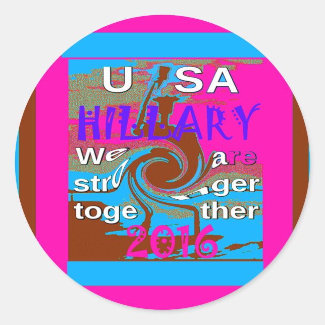 Sticker Rond Retro USA Stronger Together Abstrait Art Print (Devant)
