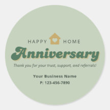 Rétro Vert Immobilier Maison Anniversaire Recomman