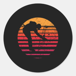 Sticker Rond Retro Vintage Billard Jeu 8 Ll Pool Player Tour