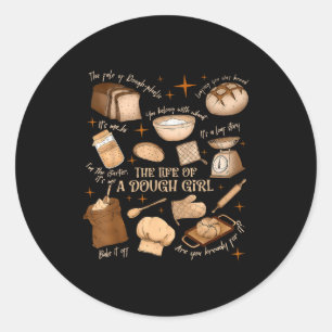 Sticker Rond Rétro Vintage La Vie D'une Fille De Pâte Drôle Sou
