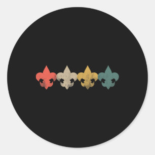 Sticker Rond Rétro Vintage Scout Scouts Hommes Femmes Garçons F