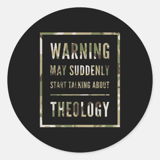 Sticker Rond Retro Warning May Suddenly Start Talking About Red (Devant)