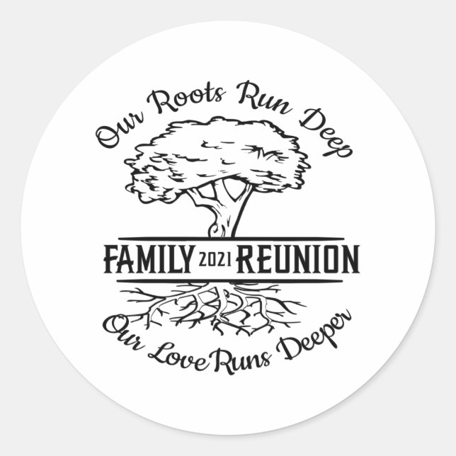 Sticker Rond Retrouvailles Familiales 2021 Nos Racines Courez D (Devant)