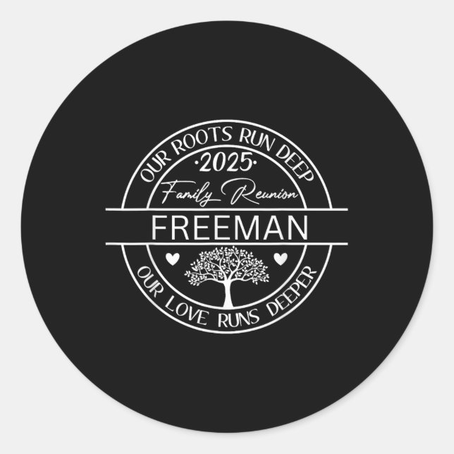 Sticker Rond Retrouvailles familiales Freeman Nos racines s'enf (Devant)