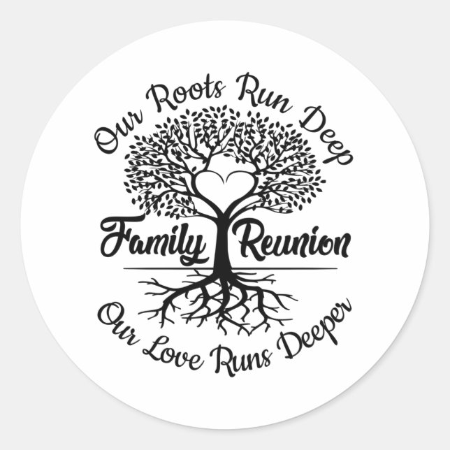 Sticker Rond Retrouvailles Familiales Rencontrez À Nouveau Notr (Devant)