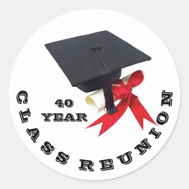 Sticker Rond Réunion de classe par Janz 40 Année (Devant)