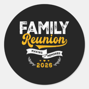 Sticker Rond Réunion de famille amusante Faire des souvenirs Fa
