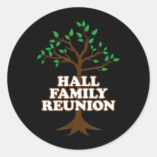 Sticker Rond Réunion de famille de Family Tree Hall