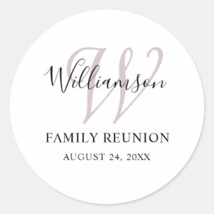 Sticker Rond Réunion de famille Monogramme Simple