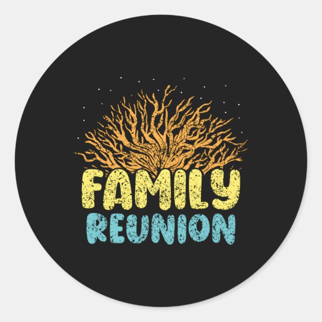 Sticker Rond Réunion des familles de réunion (Devant)