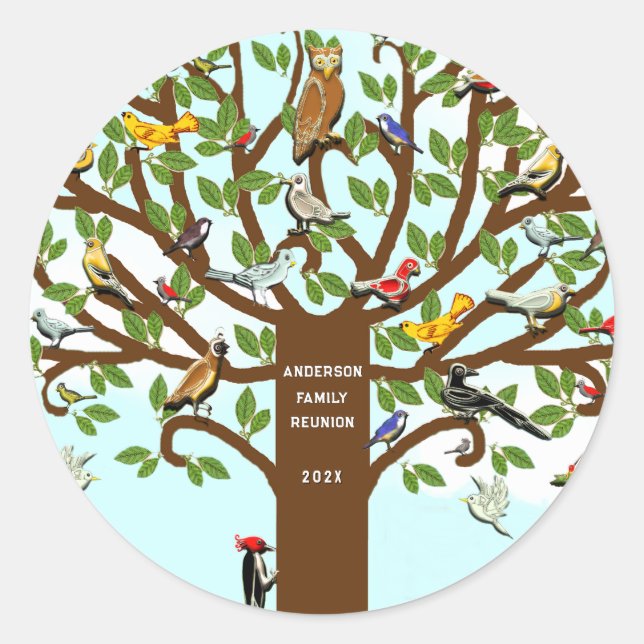 Sticker Rond Réunion familiale (Devant)