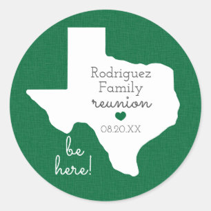 Sticker Rond Réunion familiale de l'État vert du Texas