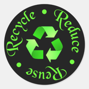 Sticker Rond Réutiliser l'autocollant de recyclage