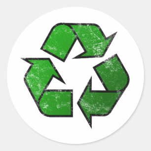 Sticker Rond Réutilisez et réutilisez le symbole - sauvez la