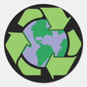 Sticker Rond Réutilisez la terre
