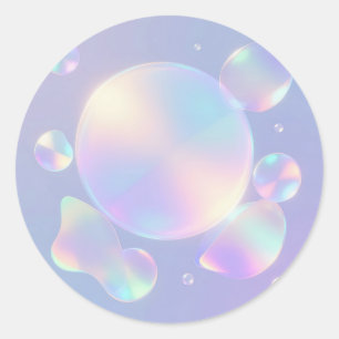 Sticker Rond Rêve de bulle de savon iridescent
