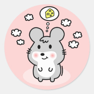 Sticker Rond rêve de souris mignon