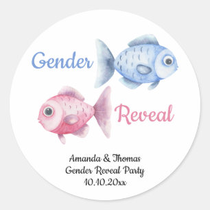 Sticker Rond Révélation du sexe de bébé par la pêche