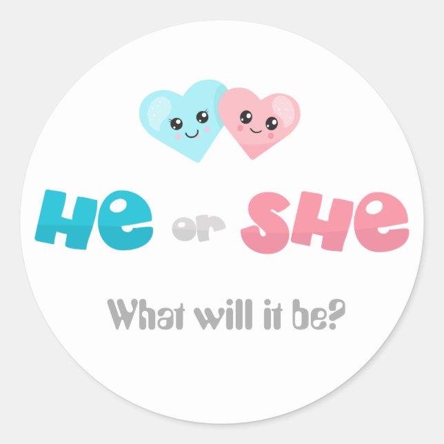 Sticker Rond Révéler le genre Que sera-t-il ou elle (Devant)