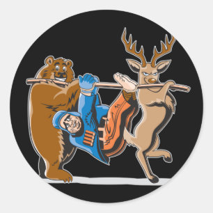 Sticker Rond Revenge contre la chasse aux animaux