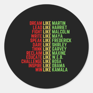 Sticker Rond Rêver Comme Martin Hommes Femmes Garçons Filles Hi