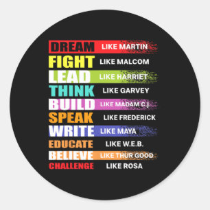 Sticker Rond Rêver Comme Martin Plomb Comme Harriet Black Histo
