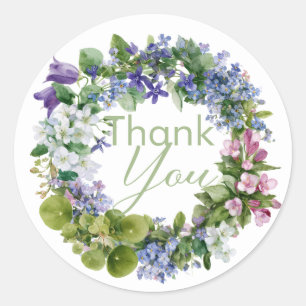 Sticker Rond Rêverie de Fleurs Sauvages Merci