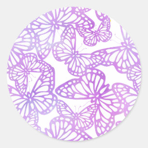Sticker Rond Rêves papillons (Lavande)