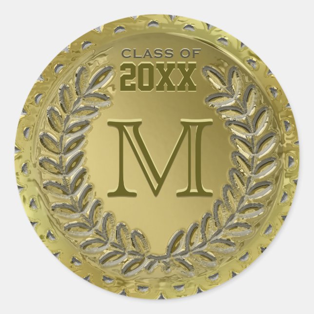 Sticker Rond Revêtement d'or Faux (Devant)