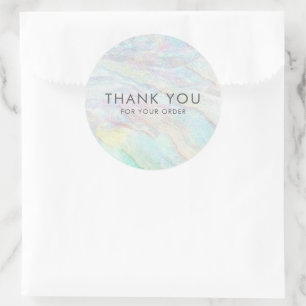 Sticker Rond Revêtement Opal Merci Pastel