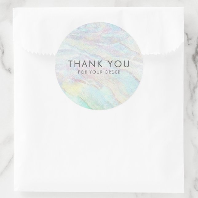 Sticker Rond Revêtement Opal Merci Pastel (Sac)