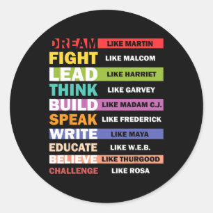 Sticker Rond Rêvez comme Martin, dirigez comme Harriet Histoire