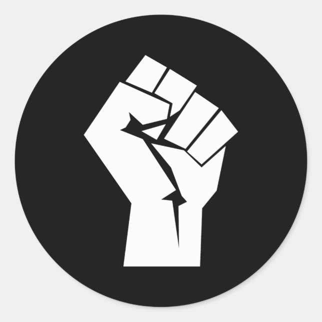 Sticker Rond Révolution soulevée la première (Devant)